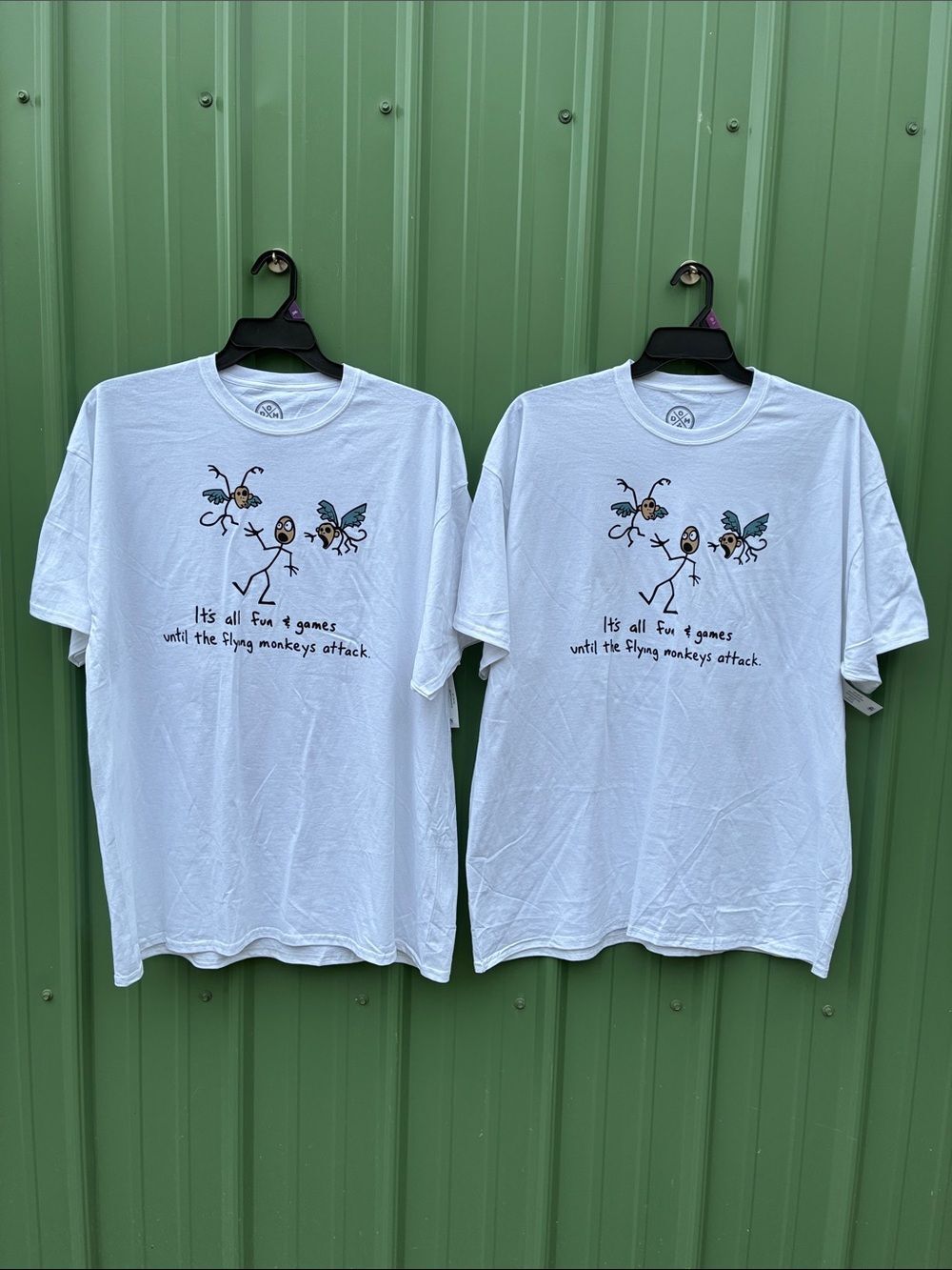 Men's Flying Monkeys Attack Short Sleeve Graphic T-Shirts 2-Pack Size XXL